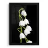 Lelietjes van dalen - Bloemen - Zwart - Flora fotolijst zwart zonder passe partout klein -3d
