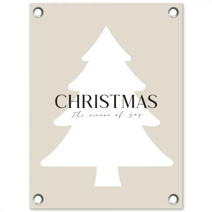 Kerstboom - Japandi - Christmas - Beige tuinposter los doek klein -3d