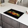 Paprika - Water - Groente - Zwart Inductie beschermer vinyl 3mm klein -sfeer8
