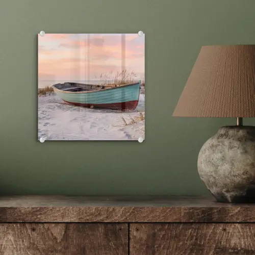 Rustiek - Roeiboot - Zandstrand plexiglas 5mm klein -sfeer3