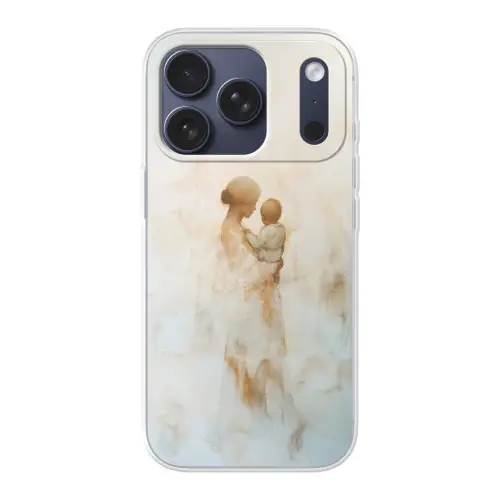 Kind - Moeder - Waterverfschilderij Telefoonhoesje iPhone 17 Pro klein -3d