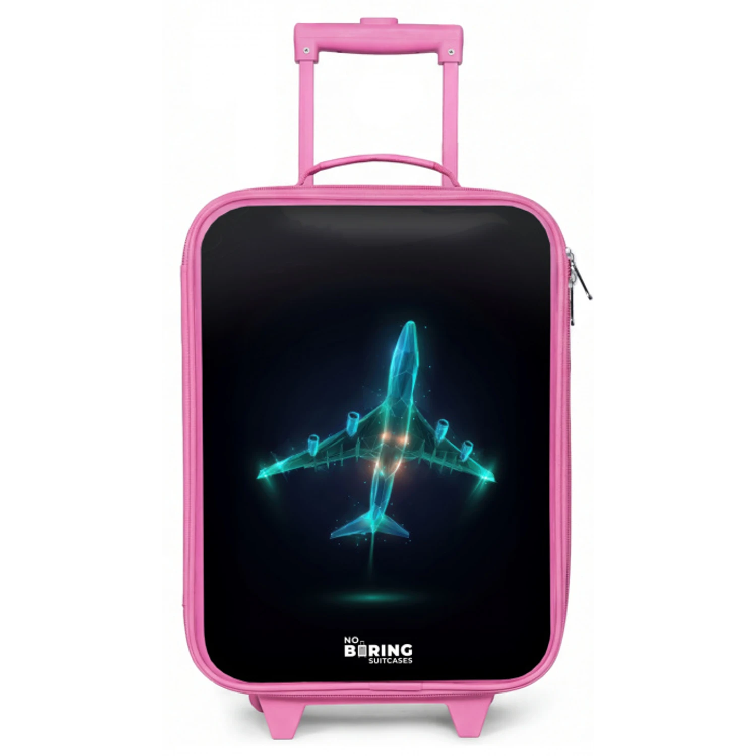 Lichtgevend vliegtuig Kinderkoffer - Roze klein -zz3dotto