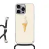 Softijs - Hoorntje - Wit Hoesje iPhone 16 Pro Max met koord klein -3d
