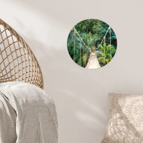 Jungle - Palmboom - Brug - Natuur - Planten Wandcirkel behangsticker klein -sfeer4
