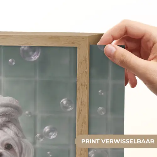 Hondjes - Badkuip - Badeendjes - Handdoeken Light Box met batterij (Wandlamp) middel -USP_websiteprintNL