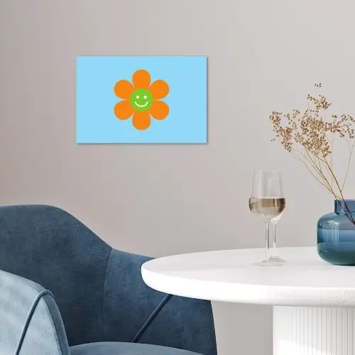Bloem - Smiley - Kleurrijk poster papier klein -sfeer3