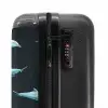 Patronen - Dolfijnen op donker blauwe achterond NBS - Handbagage koffer - Kinderen Unisex middel -slot