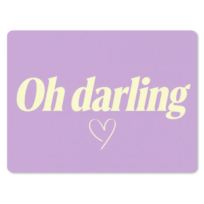 Oh darling - Hart - Paars muismat rubber klein -3d