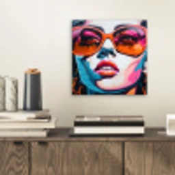 Vrouw - Bril - Kleuren - Graffiti aluminium wit klein -sfeer1