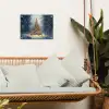 Kerstlicht - Woud - Hert - Donker tuinposter los doek klein -sfeer7