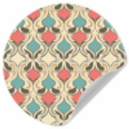 Barok - Retro - Kleurrijk Wandcirkel behangsticker klein 186 -3d