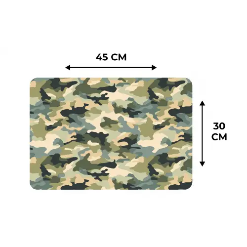 Woestijncamouflage - Zandkleurig - Groen - Patroon Placemat vinyl groot 368 -specs