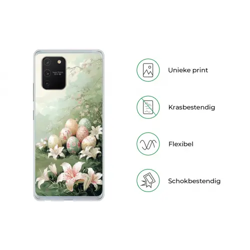Paaseieren - Pasteltinten - Bloemen Telefoonhoesje Samsung Galaxy S10 Lite klein -specsS10Lite