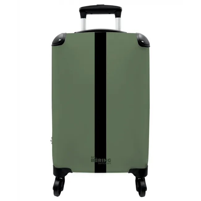 Koffer - Minimal - Grau-Grün mit schwarzem Streifen