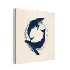 Walvissen - Spetters - Cirkel - Donkerblauw aluminium wit klein -3d