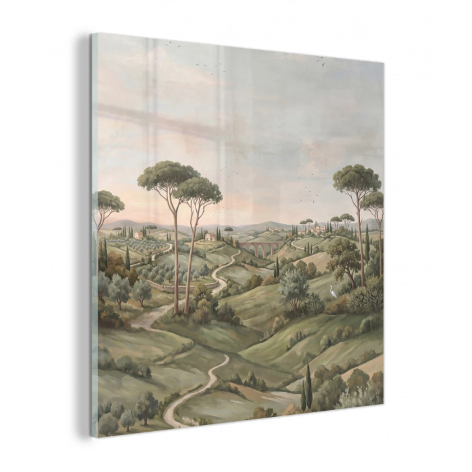 Landschap - Heuvels - Zandpad - Groen plexiglas 5mm klein -z3d