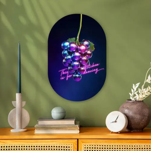 Quote - Neon - Disco - Druiven Wandcirkel Ovaal Forex klein -sfeer2