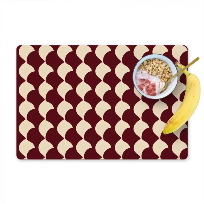 Rood - Tegelpatroon - Crème Placemat vinyl groot 368 -zzzproduct_Kitchenyeah-website