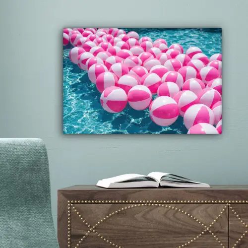 Strandballen - Roze - Water canvas 2cm klein -sfeer4