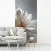 Bloem - Wit - Neutraal fotobehang vinyl groot -woonkamer