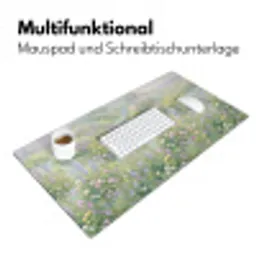 Bloemenveld - Heuvels - Kleurrijk Muismat XXL klein -ysfeer4_duits