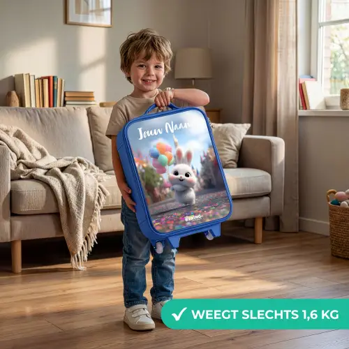 konijn - Ballonnen Kinderkoffer - Blauw klein -sfeer2_NL