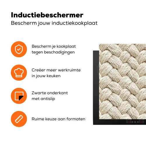 Touw - Gebreid - Beige Inductie beschermer vinyl 3mm klein 276 -zzzzzzz-td-ups