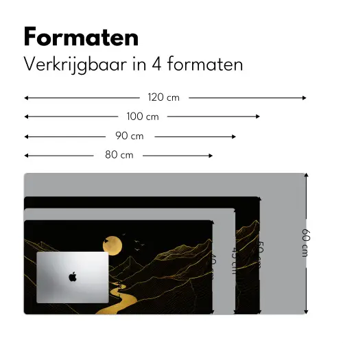 Rivier - Goud - Maan - Vogels Muismat XXL klein -sfeer5