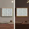 Grafisch - Tegel - Blauw Light Box met batterij (Wandlamp) middel 907 -sfeer3