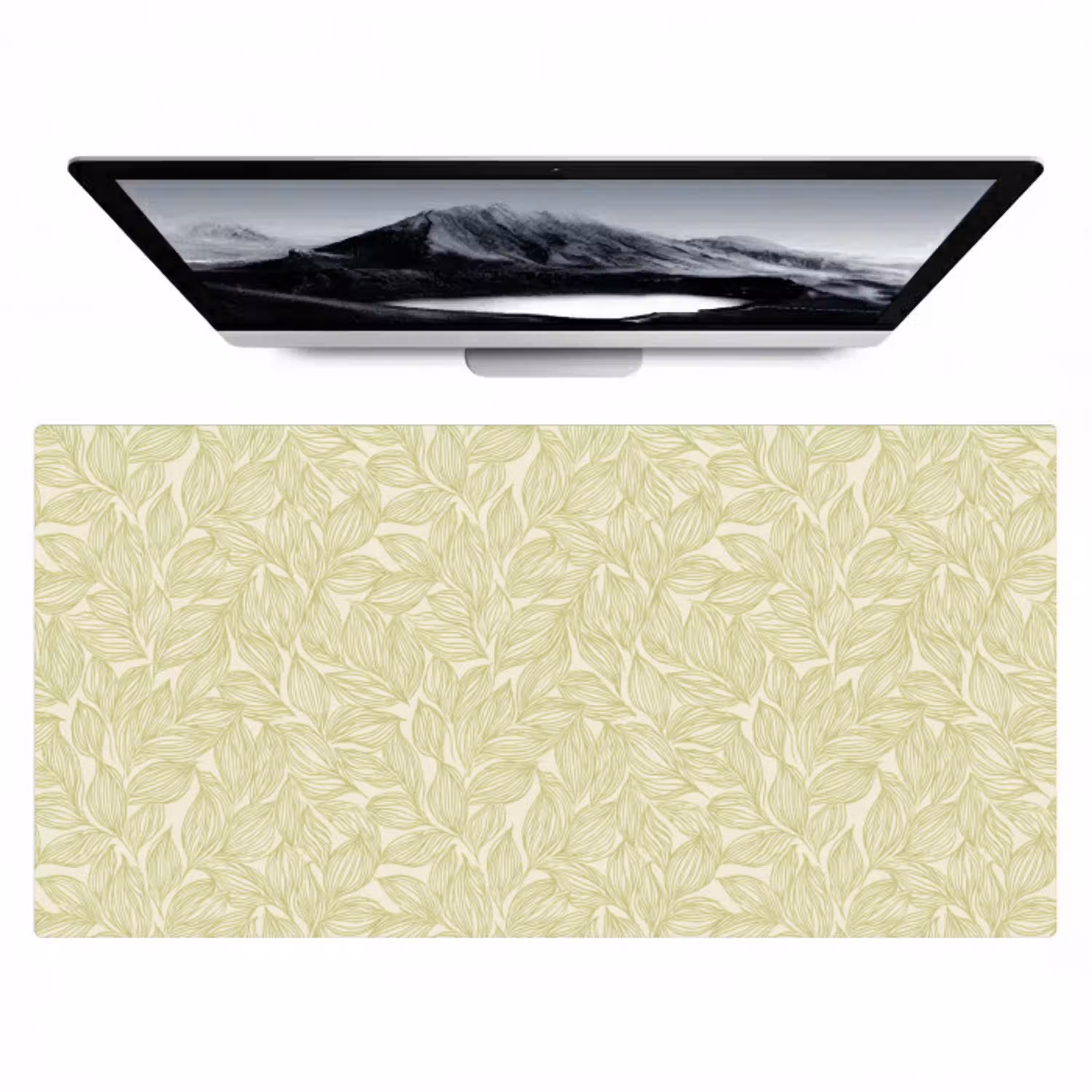Saliegroen - Botanisch - Bladeren - Handgetekend - Patroon Muismat XXL klein 681 -zzz3d