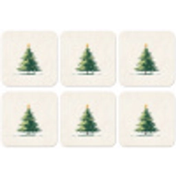 Kerstboom - Illustratie - Ster - Sneeuw onderzetter kurk middel -zkaufland3dotto