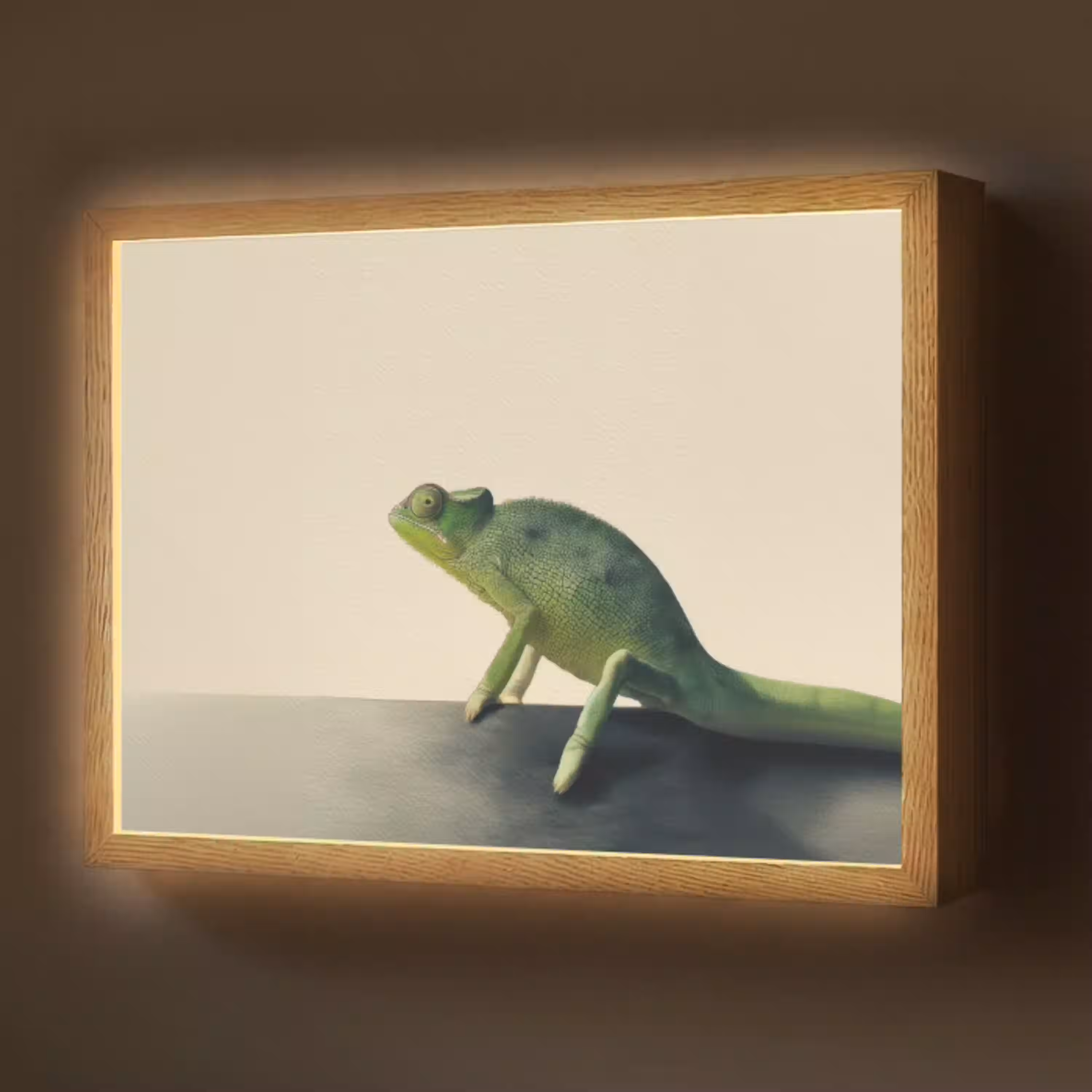 Kameleon - Groen - Minimalistisch Light Box met batterij (Wandlamp) middel -z3d_website