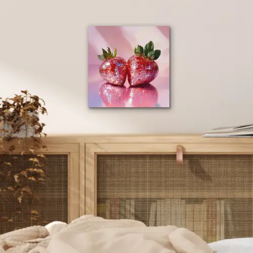 Disco - Fruit - Glitter - Strawberry aluminium wit klein -sfeer3