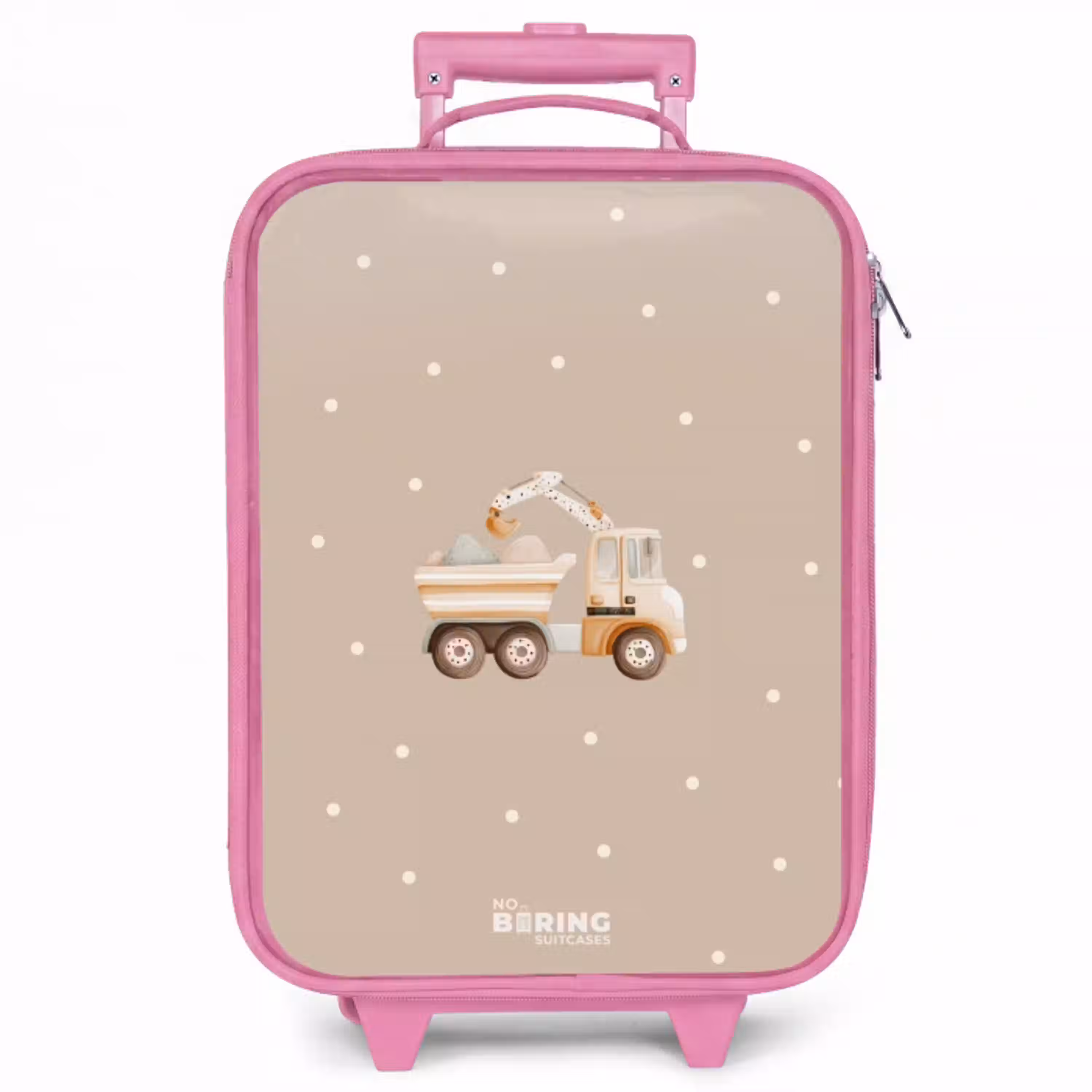 Gele kiepwagen met stenen en stippenpatroon Kinderkoffer - Roze klein -zzz_website3d