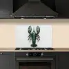 Kreeft - Glossier - Groen - Wit keuken achterwand spatscherm klein -sfeer1