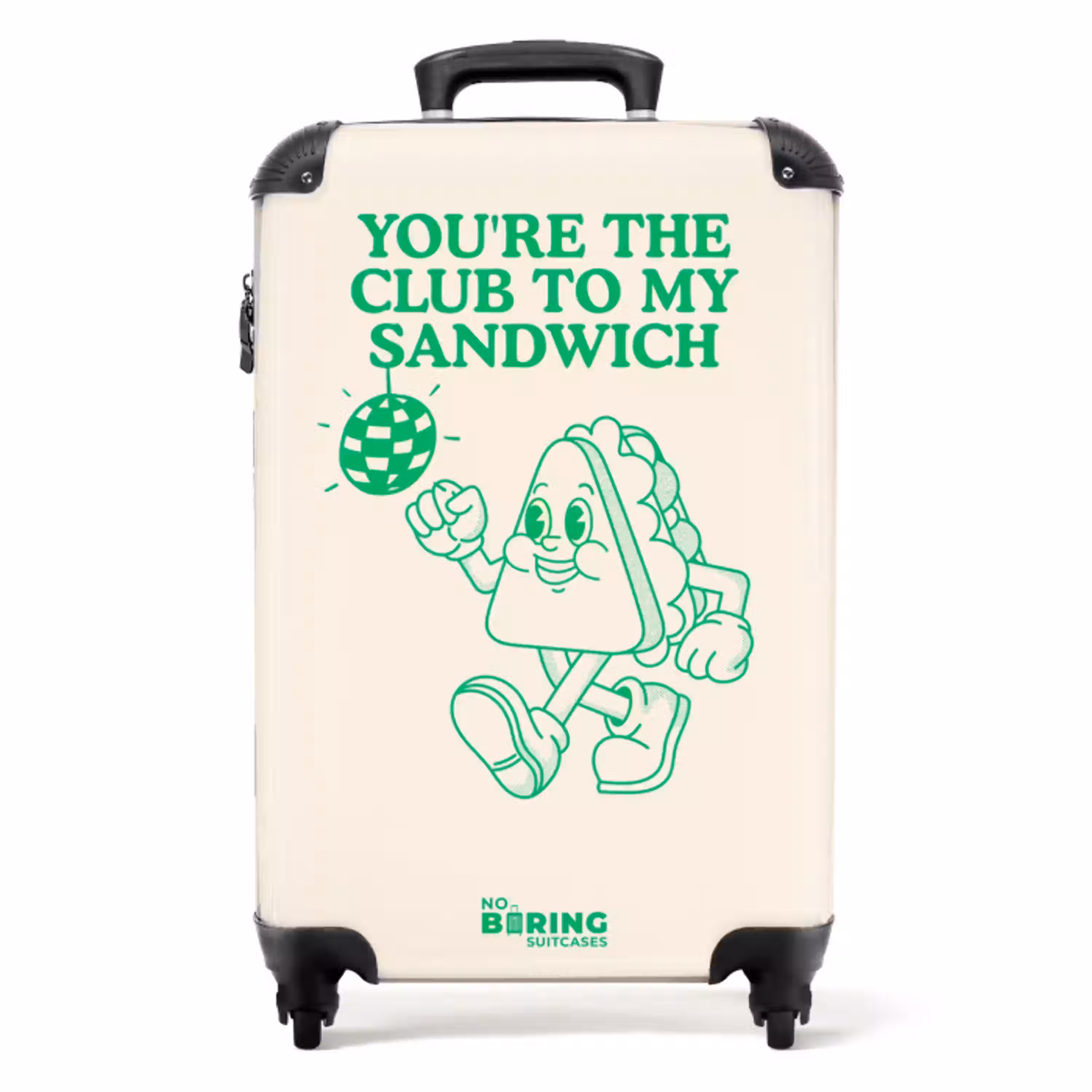 Sandwich - Groen - Discobal NBS - Handbagage koffer - Volwassenen Unisex middel -productfoto_recht