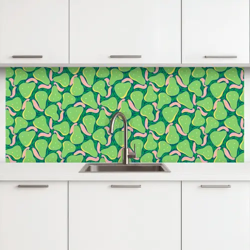 Peren - Groen - Roze keuken achterwand 2 middel 871 -3d