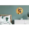 Ijsvogel - Pilaar - Koksmuts - Vogel Wandcirkel aluminium klein -slaapkamer