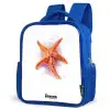 Oranje Zeester Illustratie Kinderrugzak - Blauw middel -schuin