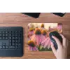 Bloemen - Paars - Bijen muismat rubber klein -toetsenbord