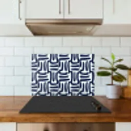 Abstract - Modern - Blauw keuken achterwand spatscherm klein 900 -sfeer2