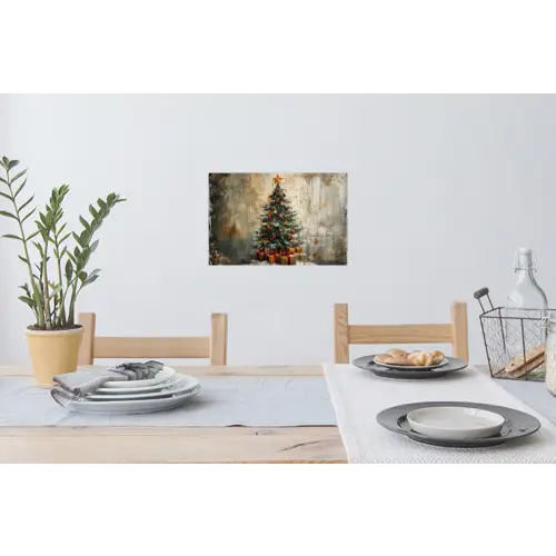 Kerstboom - Vintage - Kerst - Cadeau Muursticker klein -eettafel