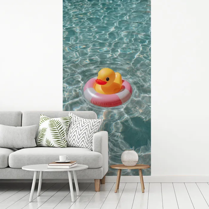 Badeend - Zwemband - Geel fotobehang vinyl groot -woonkamer