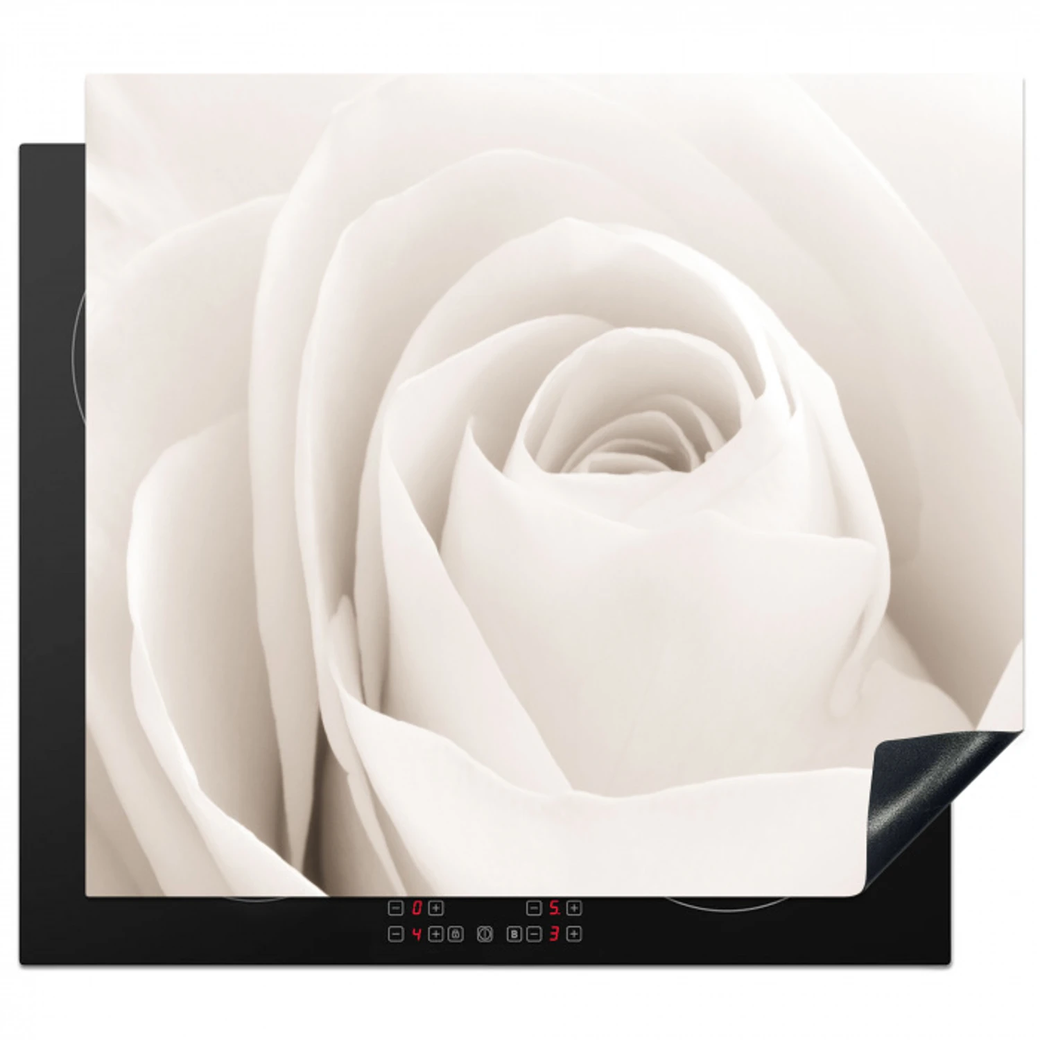 Sepia Rozenspiraal Inductie beschermer vinyl 3mm middel -3d