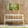 Bloemen - Natuur - Groen - Gras - Paars - Wit Tuinposter op houten frame 2 cm dik klein -sfeer4