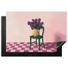 Stoel - Vaas - Bloemen - Geblokt Inductie beschermer vinyl 3mm klein -3d