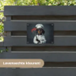 Quote - Neon - Hond - Kokskleding tuinposter los doek klein -sfeer3