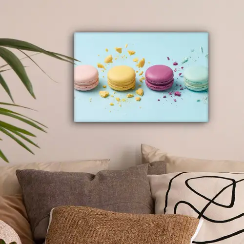 Macarons - Kleurrijk - Pastel canvas 2cm klein -sfeer1
