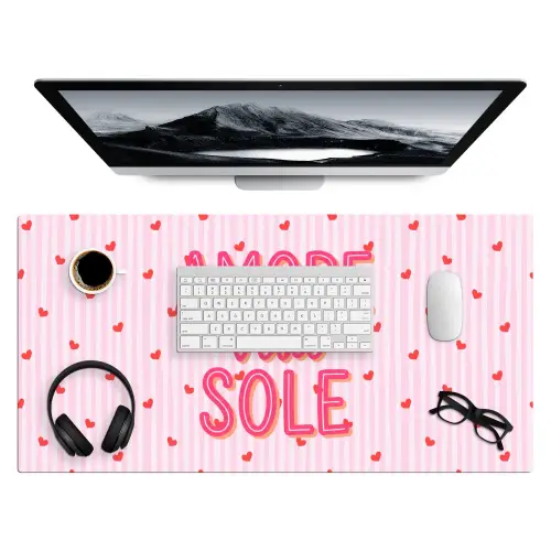 Amore vita sole - Roze - Hartjes Muismat XXL klein -3d