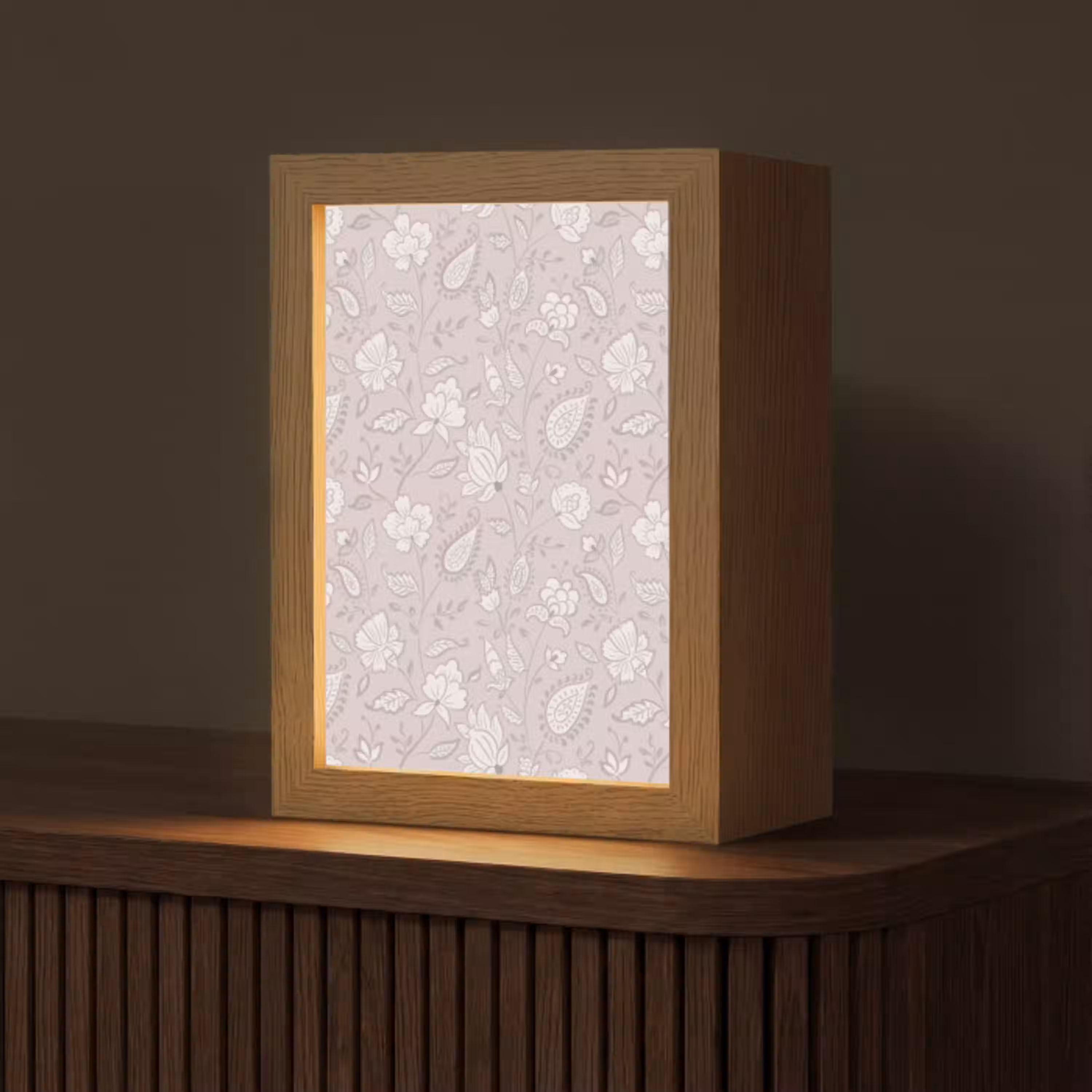 Bloemen - Getekend - Lavendel Light Box met kabel (Tafellamp) klein 925 -z3d_website